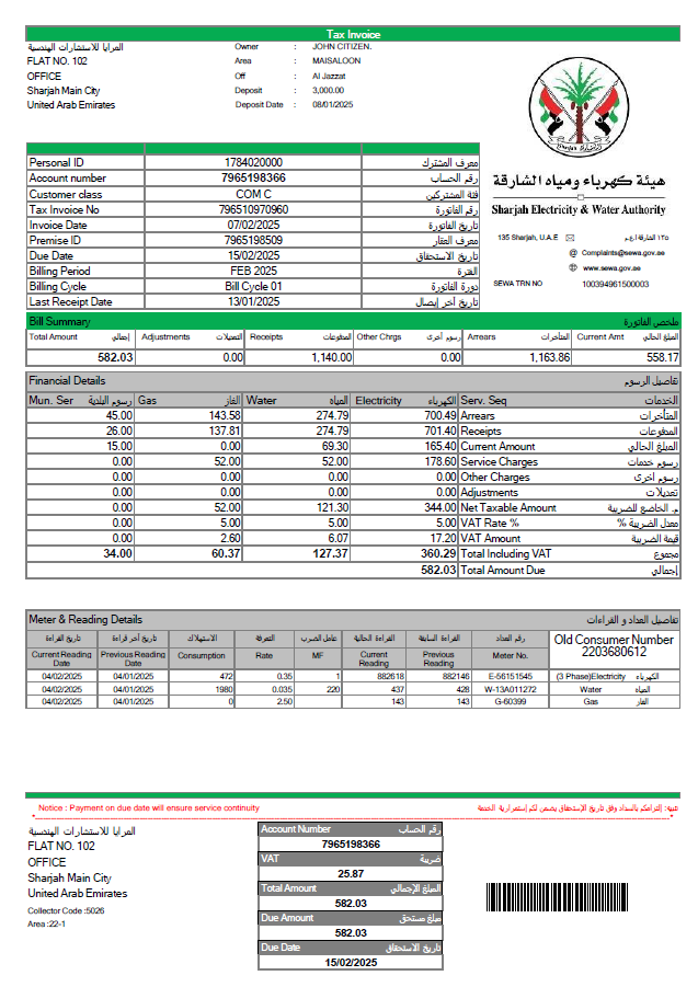  Minol USA business utility bill 